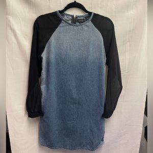 Topshop Denim and Mesh Dress